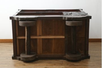 アンティーク家具　古民具　骨董　江戸明治期の三国車箪笥(R-059535)