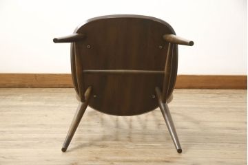 イギリスビンテージ　ERCOL(アーコール)　華やかなクッション付きフープバックチェア(ウィンザーチェア、板座チェア、椅子、イス、1人掛け、ヴィンテージ、ウインザーチェア)(R-059540)