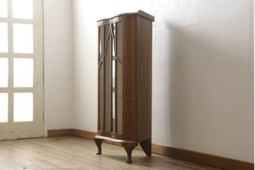 イギリスアンティーク　美品　小振りなコーナーキャビネット(飾り棚、戸棚、収納棚)(R-059547)