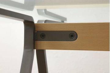 中古　美品　イタリア　ドリアデ　フラーテ(FRATE)　スタイリッシュな空間づくりにおすすめのガラステーブル(ダイニングテーブル)(定価約73万円)(R-059549)