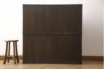 和製アンティーク　美品　前面欅(ケヤキ)・中桐　金具の立派な佐渡箪笥(小木箪笥、和たんす、時代箪笥、収納箪笥、引き出し、重ねタンス)(R-059551)
