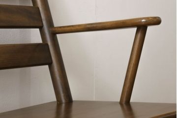 中古　美品　WINDS太平　ブナ材　丸みのあるデザインがかわいらしいベンチ(長椅子、3人掛けベンチ、板座)(R-059554)
