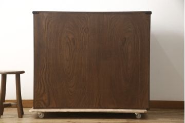中古　美品　岩谷堂箪笥　脚(台輪付き)リメイク　奥行たっぷりサイズの特注品!観音扉付き衣装箪笥(チェスト、洋服タンス、収納タンス、着物箪笥)(R-059557)