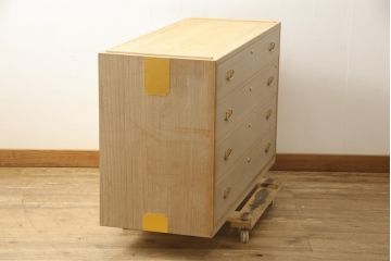 中古　伝統工芸品　名古屋桐箪笥　気品ある佇まいが魅力の総桐箪笥ローチェスト(並厚、総桐たんす、ローボード、引き出し)(R-059559)