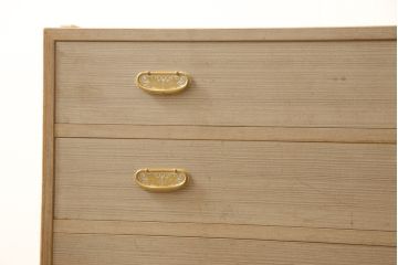 中古　伝統工芸品　名古屋桐箪笥　気品ある佇まいが魅力の総桐箪笥ローチェスト(並厚、総桐たんす、ローボード、引き出し)(R-059559)