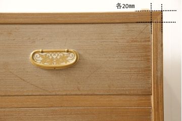 中古　伝統工芸品　名古屋桐箪笥　リビングでの収納にもおすすめの総桐箪笥ローチェスト(並厚、総桐たんす、ローボード、引き出し)(R-059560)