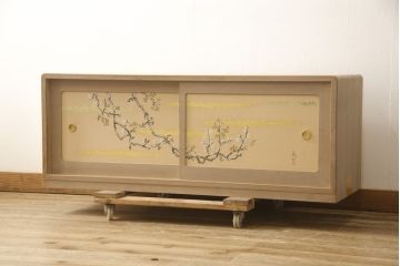 中古　伝統工芸品　名古屋桐箪笥　和の趣あふれる空間を演出する総桐箪笥テレビ台(並厚、総桐たんす、テレビボード、ローボード、ローチェスト)(R-059561)