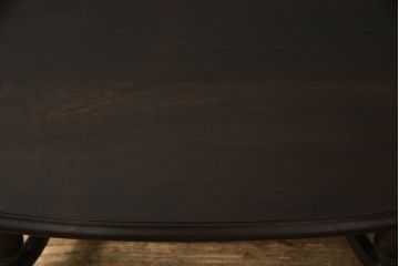 和製アンティーク　ナラ材　大正ロマン　クラシカルな雰囲気ただようセンターテーブル(ローテーブル、リビングテーブル、オーバルテーブル)(R-059567)