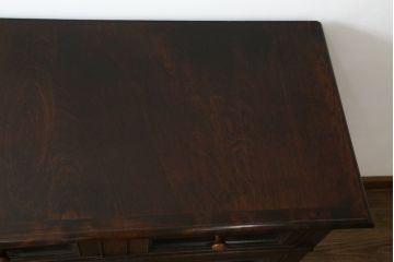 中古　松本民芸家具　レア品　C型ボールフット洋タンス　クラシカルなジャコビアン様式が目を惹くチェスト(引き出し)(定価約72万円)(R-059576)