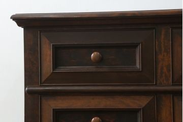 中古　松本民芸家具　レア品　C型ボールフット洋タンス　クラシカルなジャコビアン様式が目を惹くチェスト(引き出し)(定価約72万円)(R-059576)