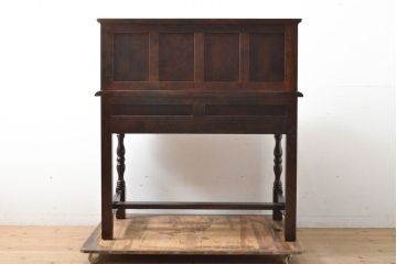 中古　松本民芸家具　シックな書斎作りにおすすめの平机(デスク、ワークデスク、在宅ワーク、在宅用)(R-059578)