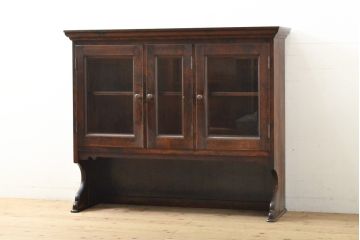 リメイクベース　中古　松本民芸家具　落ち着きのある佇まいが魅力の壁掛けカップボード(収納棚、戸棚、食器棚、キャビネット、吊り戸棚)(R-059579)