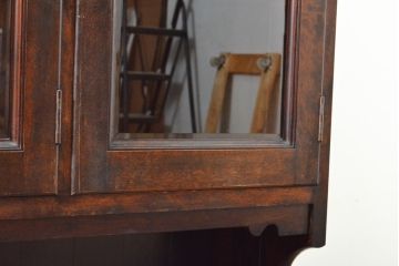 リメイクベース　中古　松本民芸家具　落ち着きのある佇まいが魅力の壁掛けカップボード(収納棚、戸棚、食器棚、キャビネット、吊り戸棚)(R-059579)