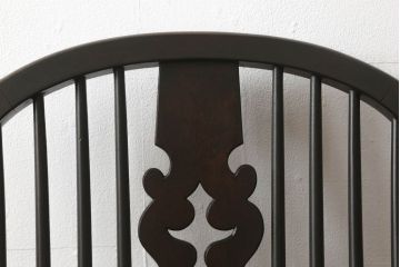 ヴィンテージ　松本民芸家具　#44A型　洋風のクラシカルなデザインが美しいウィンザーチェア(定価約18万円)(アームチェア、板座チェア、椅子、イス、ビンテージ、ウインザーチェア)(R-059585)