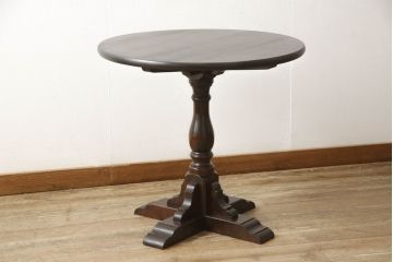 中古　松本民芸家具　品のある佇まいが魅力的な丸テーブル(コーヒーテーブル、サイドテーブル、ラウンドテーブル)(R-059594)