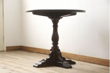 中古　松本民芸家具　品のある佇まいが魅力的な丸テーブル(コーヒーテーブル、サイドテーブル、ラウンドテーブル)(R-059594)