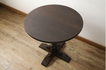 中古　松本民芸家具　品のある佇まいが魅力的な丸テーブル(コーヒーテーブル、サイドテーブル、ラウンドテーブル)(R-059594)