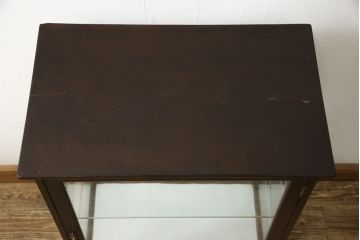アンティーク家具　マホガニー材　シンプルな中にも品の良さが感じられるガラスケース(ショーケース、飾り棚、収納棚)(R-059614)