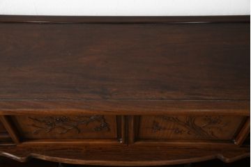 中古　特大六尺　花梨(カリン)材　品のある佇まいが美しい飾り棚(茶棚、収納棚、戸棚、唐木)(R-059642)