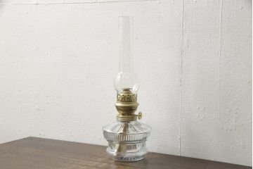和製アンティーク　デッドストック品　巻芯14番　レトロな佇まいがお洒落な空間づくりに活躍するオイルランプ(灯油ランプ、卓上ランプ)(R-059652)
