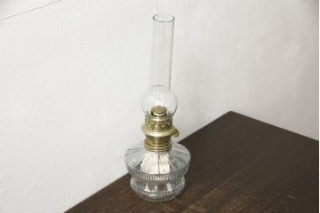 和製アンティーク　デッドストック品　巻芯14番　レトロな佇まいがお洒落な空間づくりに活躍するオイルランプ(灯油ランプ、卓上ランプ)(R-059653)