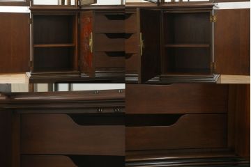 中古　美品　DREXEL HERITAGE(ドレクセルヘリテイジ)　シノワズリ様式　上品な佇まいが美しいチャイナキャビネット(定価約340万円)(食器棚、キュリオケース、ガラスケース、ショーケース、戸棚、飾り棚)(R-059661)