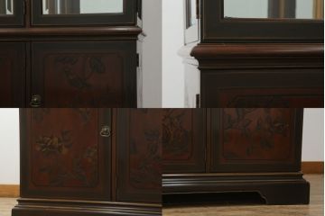 中古　美品　DREXEL HERITAGE(ドレクセルヘリテイジ)　シノワズリ様式　上品な佇まいが美しいチャイナキャビネット(定価約340万円)(食器棚、キュリオケース、ガラスケース、ショーケース、戸棚、飾り棚)(R-059661)