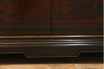 中古　美品　DREXEL HERITAGE(ドレクセルヘリテイジ)　シノワズリ様式　上品な佇まいが美しいチャイナキャビネット(定価約340万円)(食器棚、キュリオケース、ガラスケース、ショーケース、戸棚、飾り棚)(R-059661)