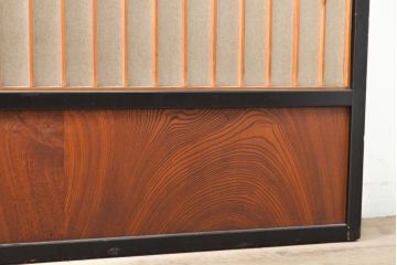 アンティーク建具　腰板欅(ケヤキ)材　凛とした佇まいが気品溢れる障子戸2枚セット(引き戸、建具)(R-059663)
