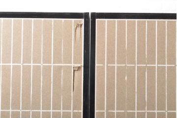 アンティーク建具　腰板欅(ケヤキ)材　凛とした佇まいが気品溢れる障子戸2枚セット(引き戸、建具)(R-059663)
