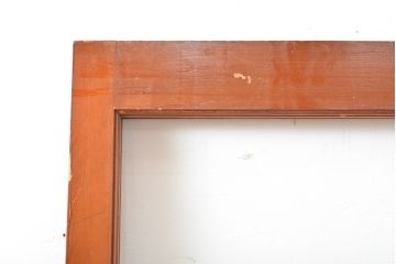 アンティーク建具　昭和初期　ヒノキ(檜)材　レトロな雰囲気が素敵!　大きな窓枠付きの扉1枚(ドア、ガラス扉、建具)(R-059664)