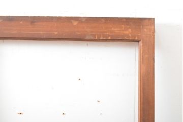 アンティーク建具　昭和初期　ヒノキ(檜)材　レトロな雰囲気が素敵!　大きな窓枠付きの扉1枚(ドア、ガラス扉、建具)(R-059664)