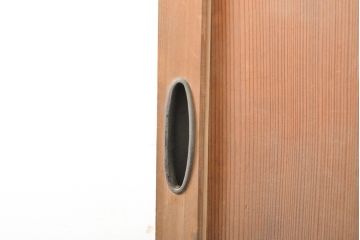 アンティーク建具　昭和中期　高級品　柾目が美しい!　ガラス入り板戸2枚セット(引き戸、建具)(R-059666)