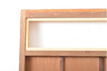 アンティーク建具　昭和中期　高級品　柾目が美しい!　ガラス入り板戸2枚セット(引き戸、建具)(R-059666)