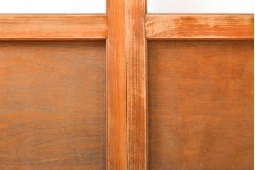 アンティーク建具　昭和中期　レトロな部屋づくりにぴったり!　古い木製のガラス戸2枚セット(引き戸、建具)(R-059667)