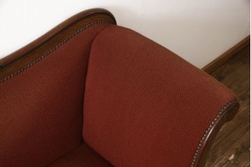 アンティーク家具　フランスアンティーク　マホガニー材　象嵌入り　優雅なフォルムが美しいフランスアンティークの 2人掛けアームソファ(ラブソファ、アームソファ、3人掛け)(R-059668)
