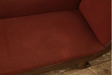 アンティーク家具　フランスアンティーク　マホガニー材　象嵌入り　優雅なフォルムが美しいフランスアンティークの 2人掛けアームソファ(ラブソファ、アームソファ、3人掛け)(R-059668)