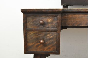 中古　松本民芸家具　和洋折衷の空間に馴染みの良い角型三面鏡(鏡台、ドレッサー、ミラー)(R-059672)