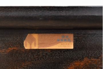 中古　松本民芸家具　和洋折衷の空間に馴染みの良い角型三面鏡(鏡台、ドレッサー、ミラー)(R-059672)
