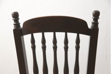 ビンテージ家具　松本民芸家具　クラシカルなダイニングづくりにぴったりの安川式スピンドルチェア2脚セット(板座チェア、ダイニングチェア、椅子、ヴィンテージ)(R-059681)