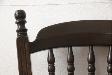 ビンテージ家具　松本民芸家具　クラシカルなダイニングづくりにぴったりの安川式スピンドルチェア2脚セット(板座チェア、ダイニングチェア、椅子、ヴィンテージ)(R-059682)