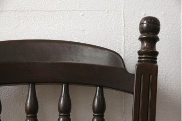 ビンテージ家具　松本民芸家具　クラシカルなダイニングづくりにぴったりの安川式スピンドルチェア2脚セット(板座チェア、ダイニングチェア、椅子、ヴィンテージ)(R-059682)