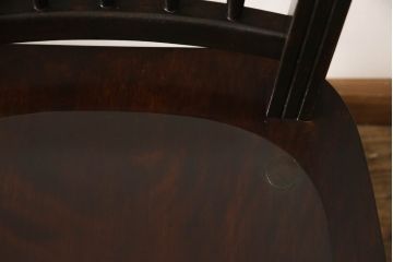 ビンテージ家具　松本民芸家具　クラシカルなダイニングづくりにぴったりの安川式スピンドルチェア2脚セット(板座チェア、ダイニングチェア、椅子、ヴィンテージ)(R-059682)