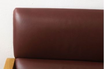 中古　CONDE HOUSE(カンディハウス)　ナラ材　スタイリッシュなデザインと本革が美しいオットマンセットのイージーチェア(1人掛けソファ、1Pソファ、椅子、イス、ダイニングチェア、ダイニングソファ、アームチェア、フットスツール)(R-059688)