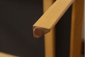 中古　CONDE HOUSE(カンディハウス)　ナラ材　スタイリッシュなデザインと本革が美しいオットマンセットのイージーチェア(1人掛けソファ、1Pソファ、椅子、イス、ダイニングチェア、ダイニングソファ、アームチェア、フットスツール)(R-059688)