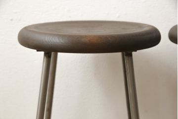 ラフジュ工房オリジナル　シンプルで馴染みやすいスツール2脚セット(椅子、イス、板座チェア)(R-059694)