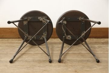 ラフジュ工房オリジナル　シンプルで馴染みやすいスツール2脚セット(椅子、イス、板座チェア)(R-059695)