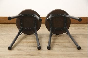 ラフジュ工房オリジナル　ペイント　メンズライクな空間づくりに活躍するハイスツール2脚セット(椅子、イス、板座チェア)(R-059698)