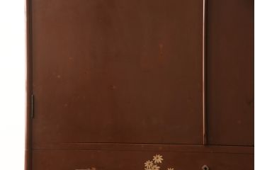 和製ビンテージ　最高級品　総漆塗り　漆絵入り　内部桐材　品のある雰囲気を醸し出す衣装タンス(着物箪笥、和たんす、ヴィンテージ)(R-059710)