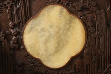ビンテージ家具　中国　珍品　希少!　花梨(カリン)材　龍の彫刻が目を引くアームチェア(板座チェア、ダイニングチェア、椅子、ヴィンテージ)(R-059716)